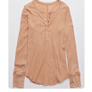 Aerie ribbed henley long sleeve